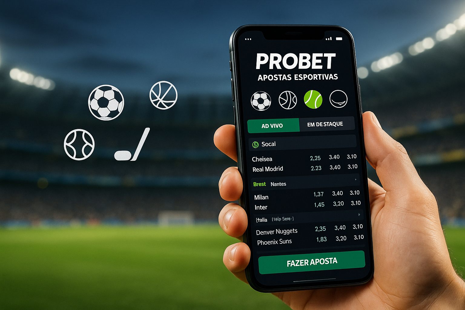 Apostas esportivas no cassino online PROBET